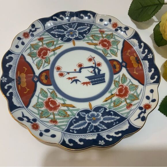 BONZAI TREE ARITA IMARI PORCELAIN PLATE 7 INCHES  BONZAI TREE JAPAN EUC  G6 - Picture 3 of 9